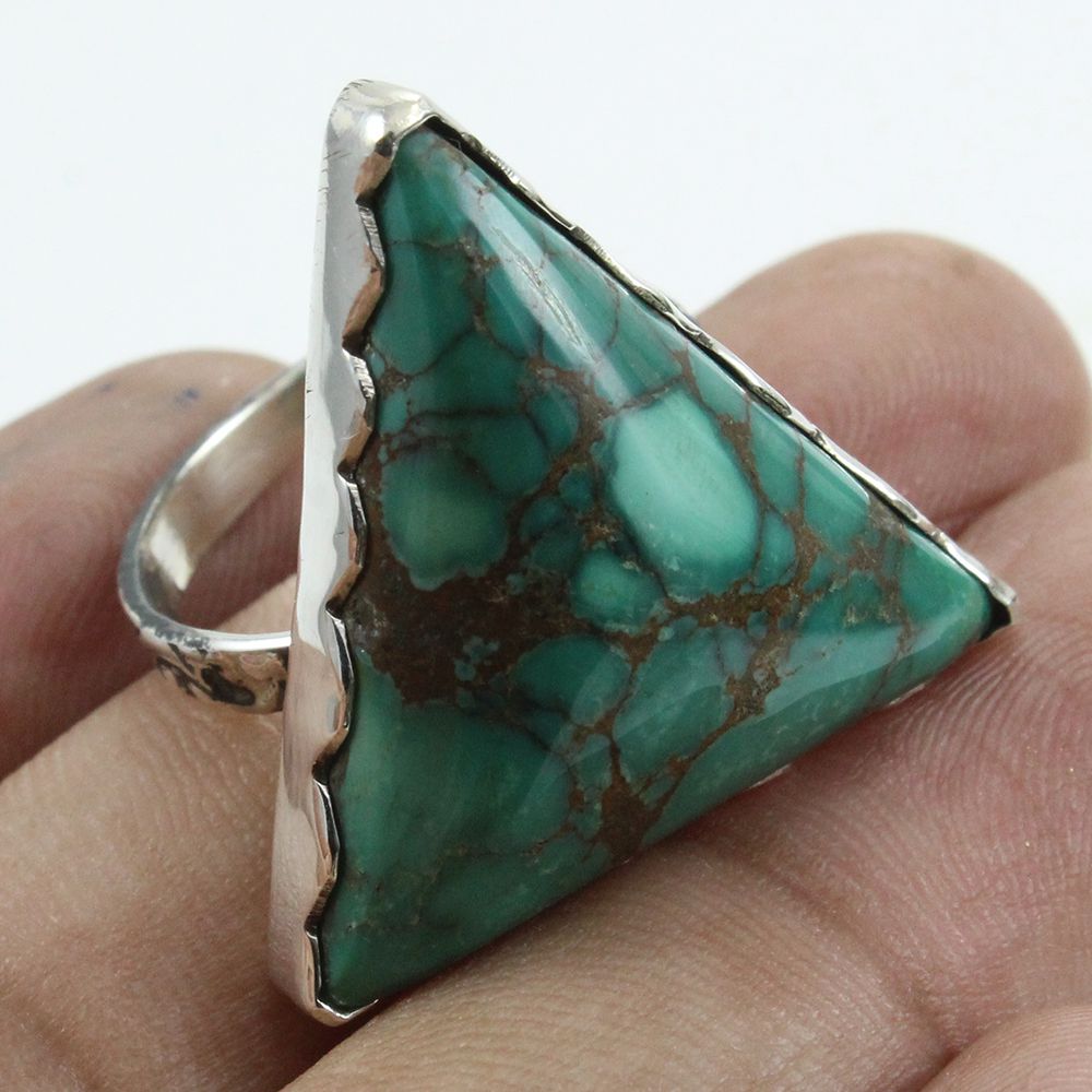 925 SOLID STERLING SILVER NATURAL TURQUOISE GEMSTONES HANDMADE RING, ALL SIZES AVAILABLE