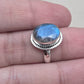 Labradorite Ring 925 Sterling Silver Blue Flash Gemstone Boho Statement Jewelry Gift For Her