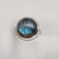 Blue Flash Labradorite Ring: 925 Sterling Silver Boho Jewelry