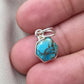 925 Sterling Silver Blue Copper Turquoise Hexagon Pendant Handmade Jewelry