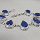 925 Sterling Silver Lapis Lazuli Bracelet Natural Blue Pear Shape Gemstone Handmade Jewelry