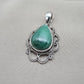 Teardrop Malachite Pendant: 925 Sterling Silver Healing Crystal Necklace