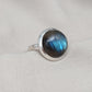 Blue Flash Labradorite Ring: 925 Sterling Silver Boho Jewelry