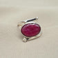 Natural Ruby Ring: Handmade 925 Sterling Silver Boho Statement Ring July Birthstone
