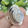 925 SOLID STERLING SILVER NATURAL RAINBOW MOONSTONE GEMSTONES HANDMADE RING, ALL SIZES AVAILABLE
