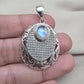 Rainbow Moonstone Pendant 925 Sterling Silver Moon Design Necklace June Birthstone Crystal Jewelry Gift