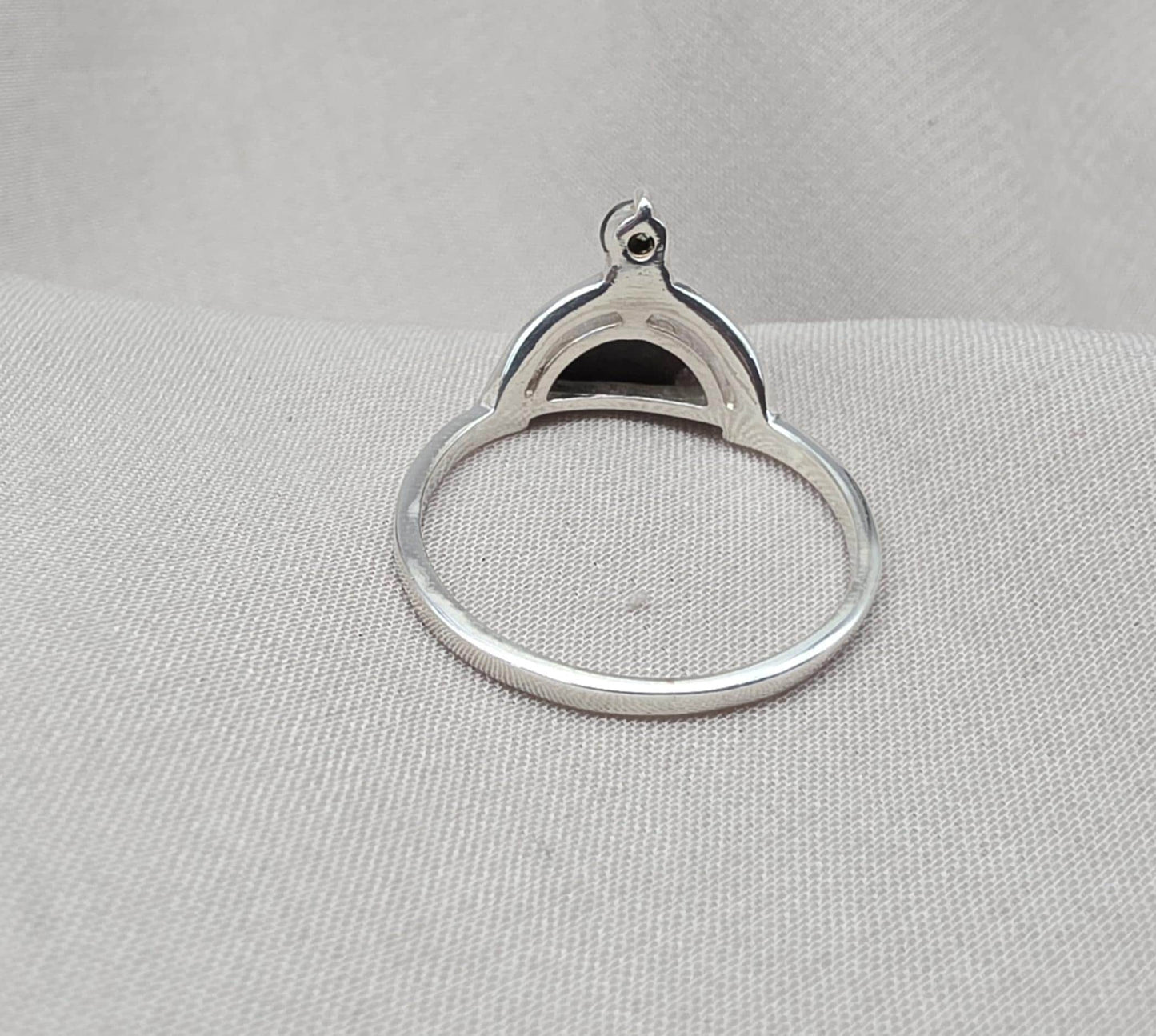 Lapis Lazuli Ring 925 Sterling Silver Dual Stone Moss Agate Statement Ring