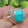 925 SOLID STERLING SILVER NATURAL TURQUOISE GEMSTONES HANDMADE RING, ALL SIZES AVAILABLE