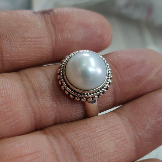 925 SOLID STERLING SILVER NATURAL Mother of Pearl GEMSTONES HANDMADE RING, ALL SIZES AVAILABLE