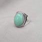 Chrysoprase Ring 925 Sterling Silver Natural Green Chrysoprase Statement Jewelry