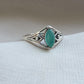Green Onyx Ring Marquise Cut 925 Sterling Silver Boho Geometric Statement Jewelry