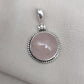 Handmade Rose Quartz Pendant: 925 Sterling Silver Round Necklace