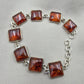 925 Sterling Silver Cognac Amber Bracelet Handmade Gemstone Jewelry Gift for Women