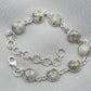925 Sterling Silver Copper Calcite Bracelet Natural Round Gemstone Link Bracelet Gift for Her