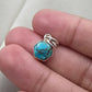 925 Sterling Silver Blue Copper Turquoise Hexagon Pendant Handmade Jewelry