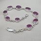 Ruby Oval Link Bracelet 925 Sterling Silver Faceted Gemstone Handmade Red Gemstone Jewelry