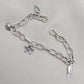 Sterling Silver Charm Bracelet: Leaf, Shell & Flower Charms - Handmade