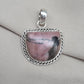 Rhodonite Pendant 925 Sterling Silver Pink and Black Healing Stone Necklace Crystal Jewelry