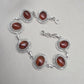 Amber 925 Sterling Silver Bracelet Oval Cabochon Adjustable Bracelet Handmade Gemstone Gift for Her