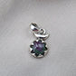 925 Sterling Silver Ruby Zoisite Pendant Natural Round Cabochon Gemstone Floral Necklace Charm