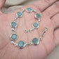925 Sterling Silver Amazonite Bracelet Aqua Blue Gemstone Boho Vintage Bracelet for Women