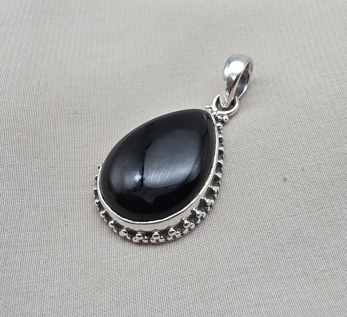 Black Onyx 925 Sterling Silver Pendant Protection Gemstone Necklace Healing Crystal Jewelry Gift