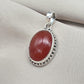 Carnelian Pendant: 925 Sterling Silver Orange Red Gemstone Healing Crystal Jewelry