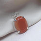 925 Sterling Silver Carnelian Pendant, Faceted Orange Gemstone Necklace Charm