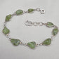 925 Sterling Silver Raw Peridot Bracelet Natural Green Gemstone Link Bracelet Handmade Boho Jewelry