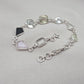925 Sterling Silver Multi Gemstone Bracelet, Colorful Boho Link Jewelry Gift Her
