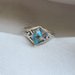 Blue Copper Turquoise Marquise Ring 925 Sterling Silver Statement Ring December Birthstone Gift