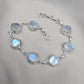 Rainbow Moonstone 925 Sterling Silver Bracelet Natural Handmade