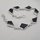 Black Onyx Fancy Shape Link Bracelet 925 Sterling Silver Faceted Onyx Handmade Unisex Jewelry
