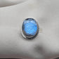 Labradorite Ring 925 Sterling Silver Blue Flash Gemstone Boho Statement Jewelry Gift For Her