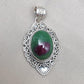 Ruby Zoisite 925 Sterling Silver Pendant: Handmade Chakra Healing Necklace