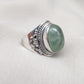 Prehnite 925 Sterling Silver Ring: Handmade Boho Healing Crystal