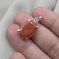925 Sterling Silver Carnelian Pendant, Faceted Orange Gemstone Necklace Charm