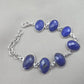 925 Sterling Silver Lapis Lazuli Bracelet Natural Blue Gemstone Bracelet Handmade Jewelry