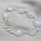 Rainbow Moonstone 925 Sterling Silver Bracelet Natural Handmade