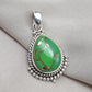 Green Copper Turquoise Pendant: Sterling Silver Boho Necklace