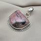 Rhodonite Pendant 925 Sterling Silver Pink and Black Healing Stone Necklace Crystal Jewelry