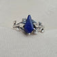 925 SOLID STERLING SILVER NATURAL LAPIS LAZULI GEMSTONE HANDMADE RING, LEAF DEGISN BRIDAL RING ALL SIZES AVAILABLE