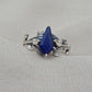 925 SOLID STERLING SILVER NATURAL LAPIS LAZULI GEMSTONE HANDMADE RING, LEAF DEGISN BRIDAL RING ALL SIZES AVAILABLE
