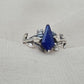 925 SOLID STERLING SILVER NATURAL LAPIS LAZULI GEMSTONE HANDMADE RING, LEAF DEGISN BRIDAL RING ALL SIZES AVAILABLE