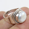 925 SOLID STERLING SILVER NATURAL Mother of Pearl GEMSTONES HANDMADE RING, ALL SIZES AVAILABLE
