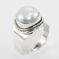 925 SOLID STERLING SILVER NATURAL Mother of Pearl GEMSTONES HANDMADE RING, ALL SIZES AVAILABLE