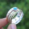 925 SOLID STERLING SILVER NATURAL TURQUOISE GEMSTONES HANDMADE RING, ALL SIZES AVAILABLE