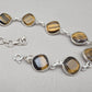925 Sterling Silver Tiger Eye Bracelet Faceted Cushion Cut Gemstone Bracelet Gift for Her