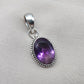 925 Sterling Silver Oval Amethyst Pendant: Healing Crystal Jewelry