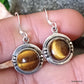 925 SOLID STERLING SILVER NATURAL TIGER EYE GEMSTONE HOOK EARRING